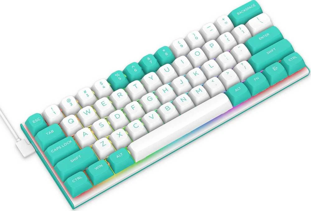 Klaviatūra žaidimams Redragon K683WB RGB FIDD su laidu magnetyczno-mechaninė su pašvietimu balta ir-žalia