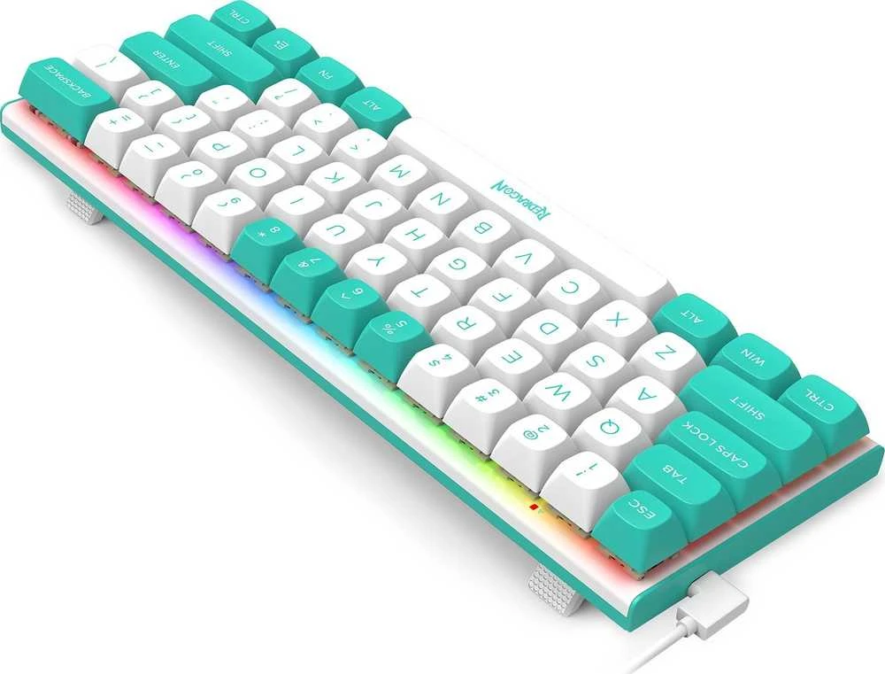 Klaviatūra žaidimams Redragon K683WB RGB FIDD su laidu magnetyczno-mechaninė su pašvietimu balta ir-žalia