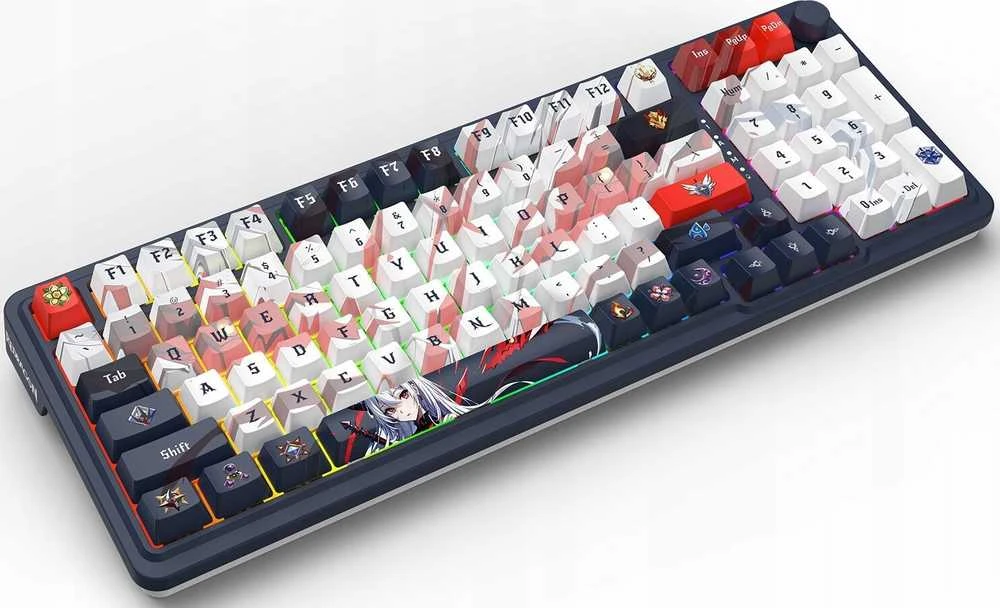 Klaviatūra žaidimams Redragon K686AK-RGB-PRO Eisa Redragon Linear Switches belaidė mechaninė su pašvietimu balta ir-pilka
