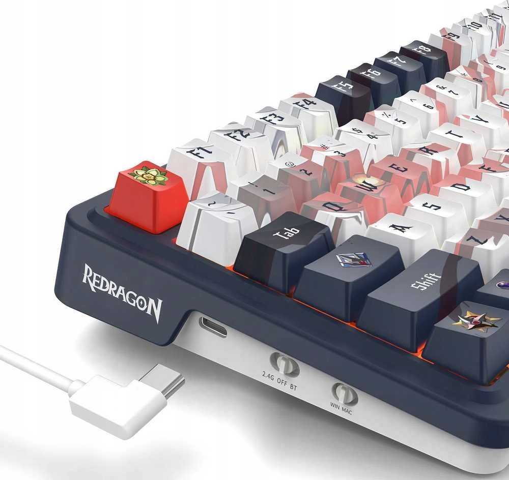 Klaviatūra žaidimams Redragon K686AK-RGB-PRO Eisa Redragon Linear Switches belaidė mechaninė su pašvietimu balta ir-pilka