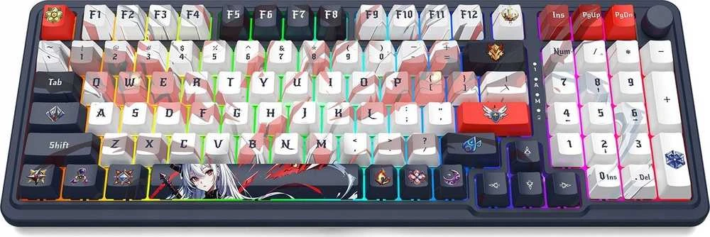 Klaviatūra žaidimams Redragon K686AK-RGB-PRO Eisa Redragon Linear Switches belaidė mechaninė su pašvietimu balta ir-pilka
