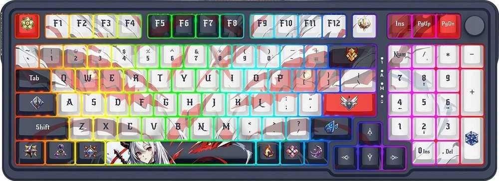 Klaviatūra žaidimams Redragon K686AK-RGB-PRO Eisa Redragon Linear Switches belaidė mechaninė su pašvietimu balta ir-pilka