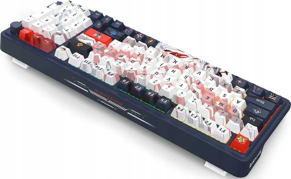 Klaviatūra žaidimams Redragon K686AK-RGB-PRO Eisa Redragon Linear Switches belaidė mechaninė su pašvietimu balta ir-pilka