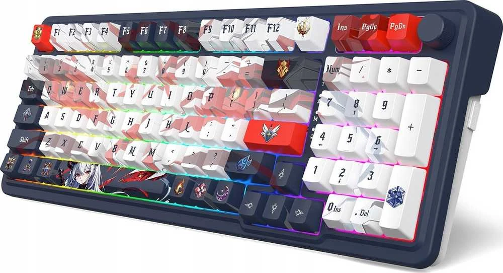 Klaviatūra žaidimams Redragon K686AK-RGB-PRO Eisa Redragon Linear Switches belaidė mechaninė su pašvietimu balta ir-pilka