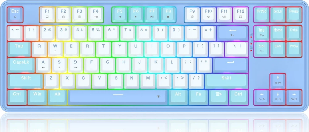 Klaviatūra žaidimams Redragon K707 Mint Mambo su laidu mechaninė su pašvietimu balta