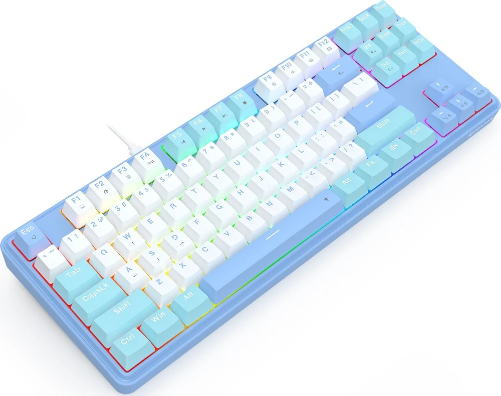 Klaviatūra žaidimams Redragon K707 Mint Mambo su laidu mechaninė su pašvietimu balta