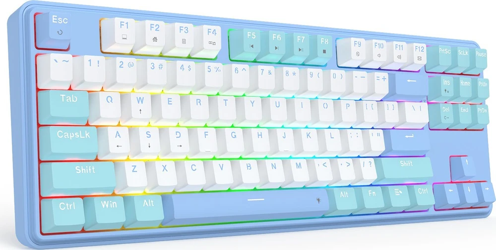 Klaviatūra žaidimams Redragon K707 Mint Mambo su laidu mechaninė su pašvietimu balta