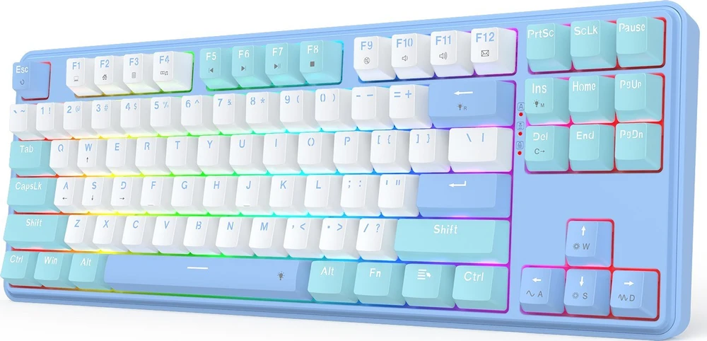 Klaviatūra žaidimams Redragon K707 Mint Mambo su laidu mechaninė su pašvietimu balta