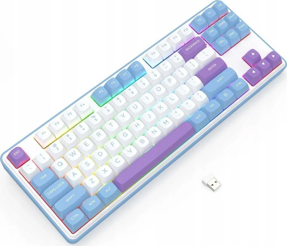 Klaviatūra žaidimams Redragon K707 Mint Mambo belaidė mechaninė su pašvietimu balta