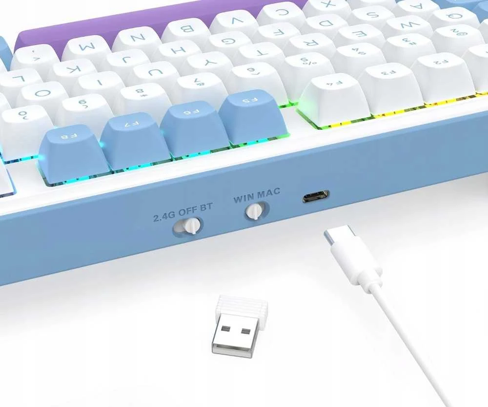 Klaviatūra žaidimams Redragon K707 Mint Mambo belaidė mechaninė su pašvietimu balta