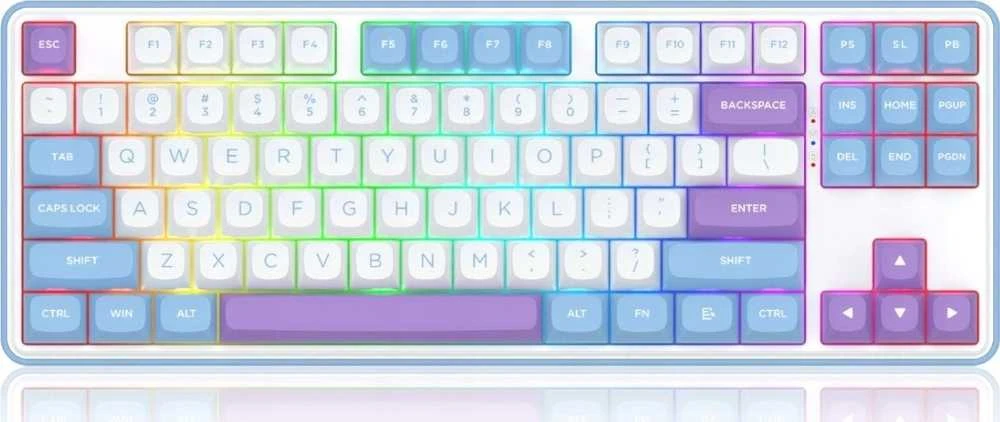 Klaviatūra žaidimams Redragon K707 Mint Mambo belaidė mechaninė su pašvietimu balta