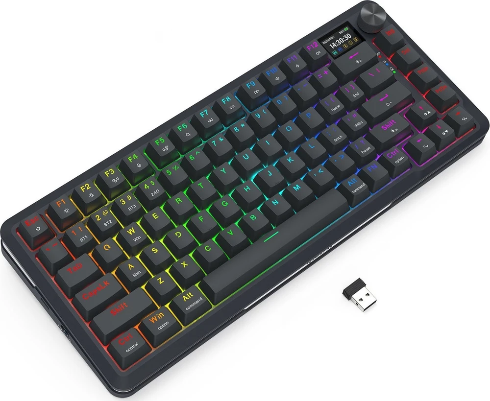 Klaviatūra žaidimams Redragon Flekact K708-RGB-PRO Lion Linear belaidė mechaninė su pašvietimu juoda