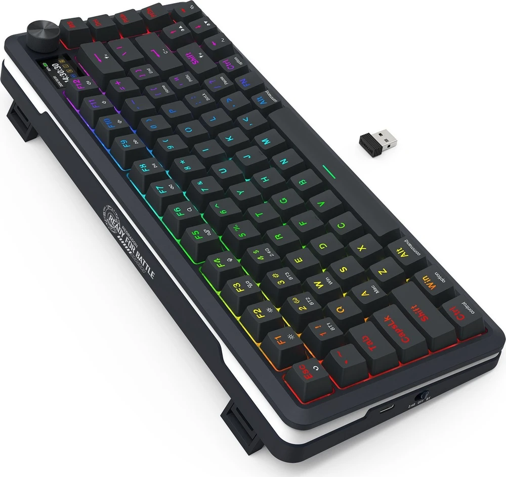 Klaviatūra žaidimams Redragon Flekact K708-RGB-PRO Lion Linear belaidė mechaninė su pašvietimu juoda