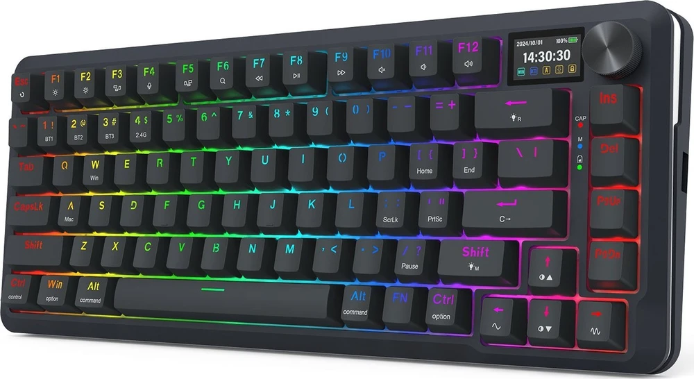 Klaviatūra žaidimams Redragon Flekact K708-RGB-PRO Lion Linear belaidė mechaninė su pašvietimu juoda