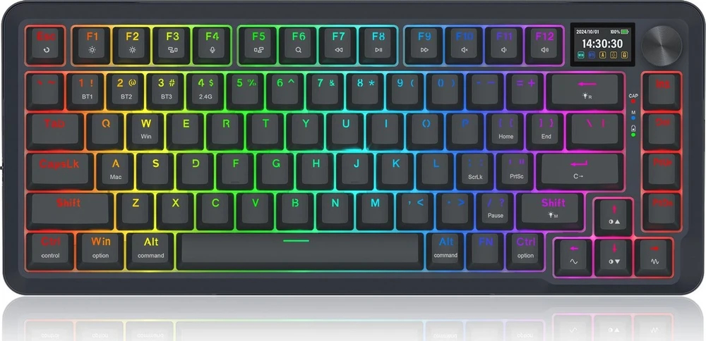 Klaviatūra žaidimams Redragon Flekact K708-RGB-PRO Lion Linear belaidė mechaninė su pašvietimu juoda