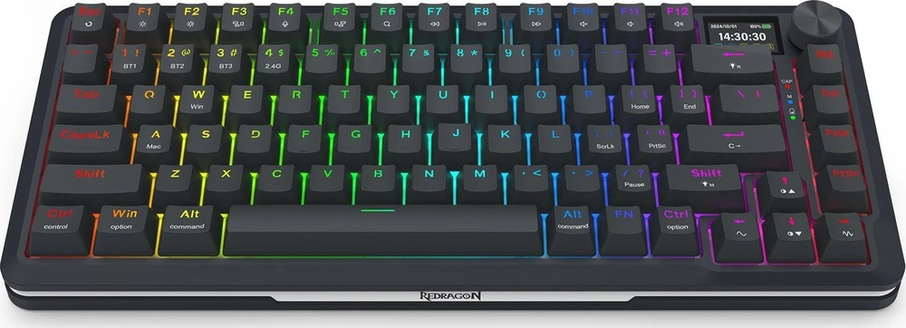 Klaviatūra žaidimams Redragon Flekact K708-RGB-PRO Lion Linear belaidė mechaninė su pašvietimu juoda