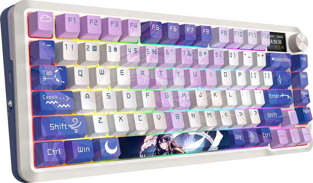 Klaviatūra žaidimams Redragon Flekact Pro K708AK-RGB-PRO Leopard L belaidė mechaninė su pašvietimu violetinė