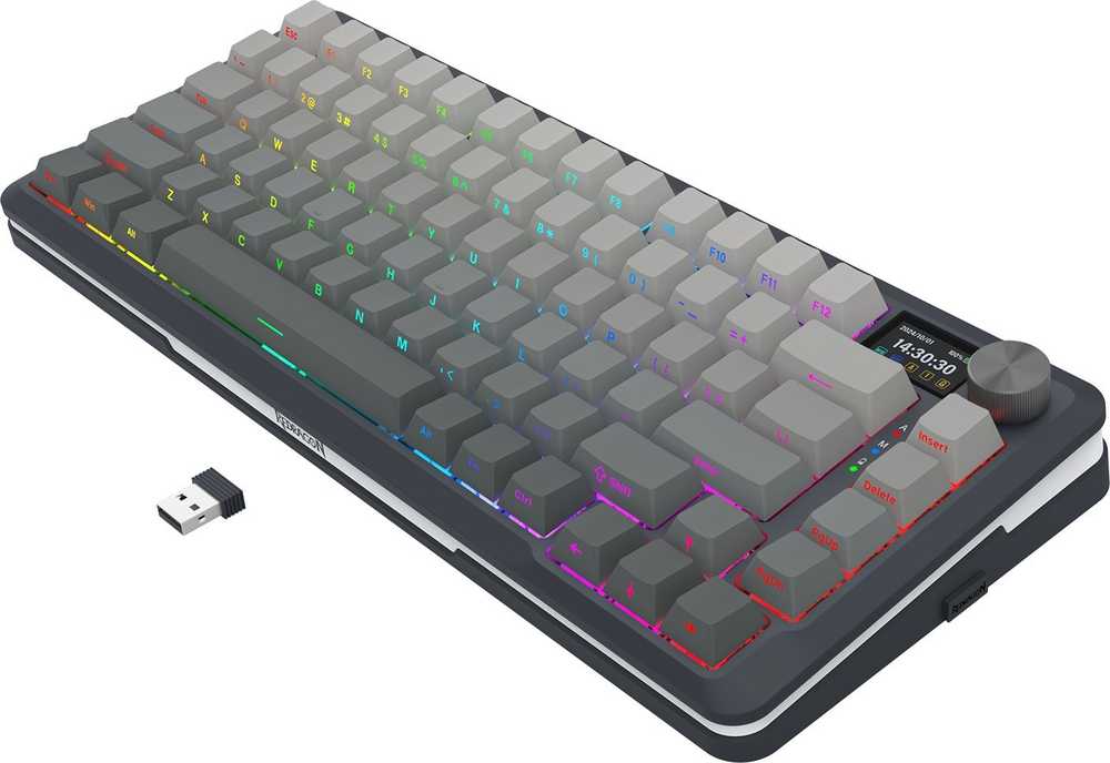 Klaviatūra žaidimams Redragon Flekact K708GG-RGB-PRO Leopard L belaidė mechaninė su pašvietimu pilka