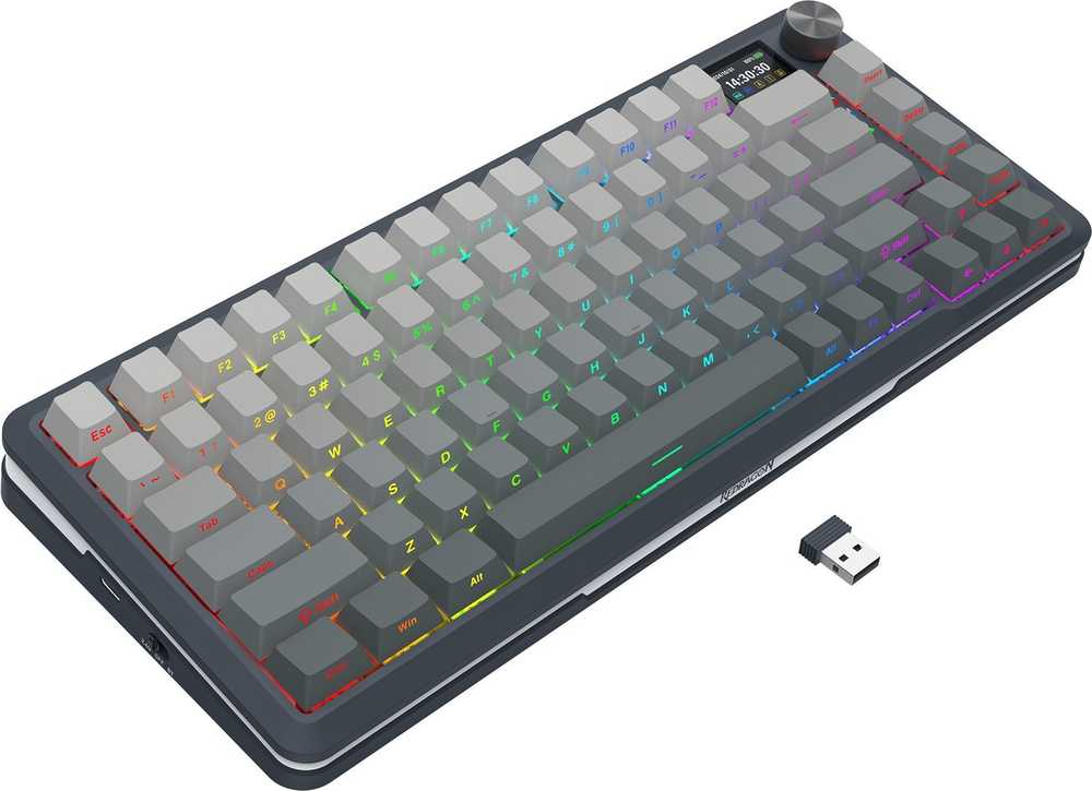 Klaviatūra žaidimams Redragon Flekact K708GG-RGB-PRO Leopard L belaidė mechaninė su pašvietimu pilka