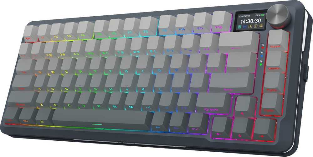 Klaviatūra žaidimams Redragon Flekact K708GG-RGB-PRO Leopard L belaidė mechaninė su pašvietimu pilka