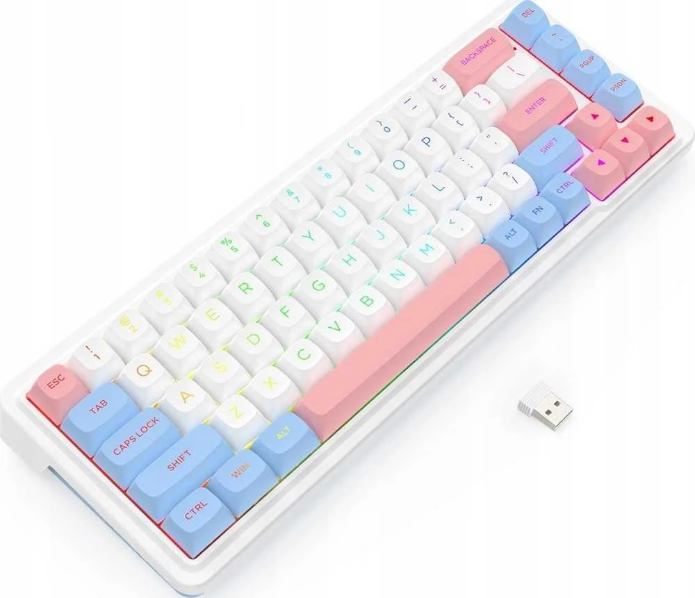 Klaviatūra žaidimams Redragon K709WBP-RGB-PRO Mint Mambo belaidė mechaninė su pašvietimu balta