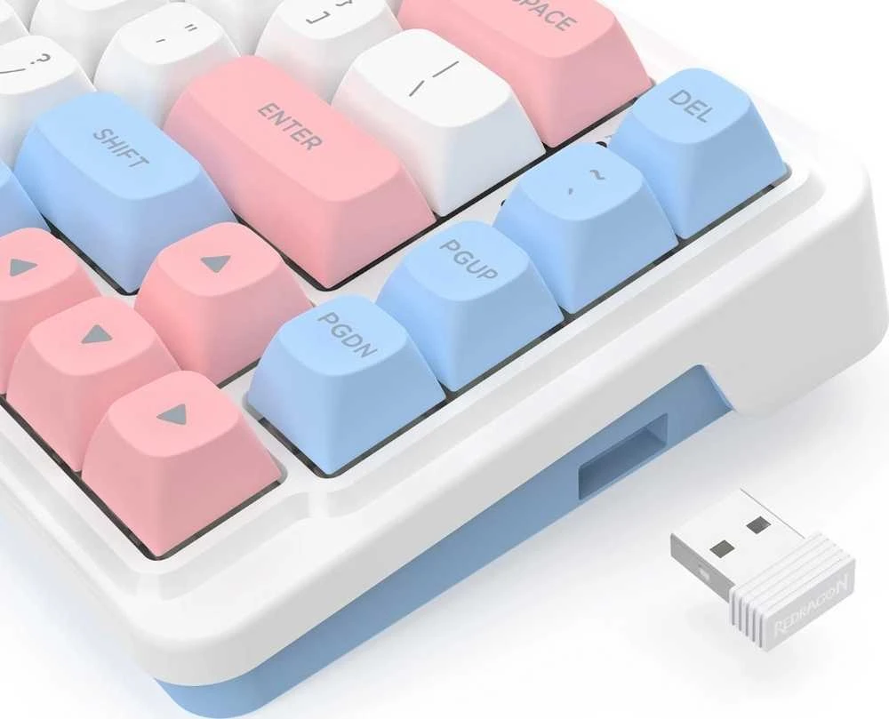 Klaviatūra žaidimams Redragon K709WBP-RGB-PRO Mint Mambo belaidė mechaninė su pašvietimu balta