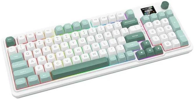 Klaviatūra žaidimams Redragon Galatin Pro K719WG-RGB-PRO Redragon Linear Mint Mambo Switch belaidė mechaninė su pašvietimu balta