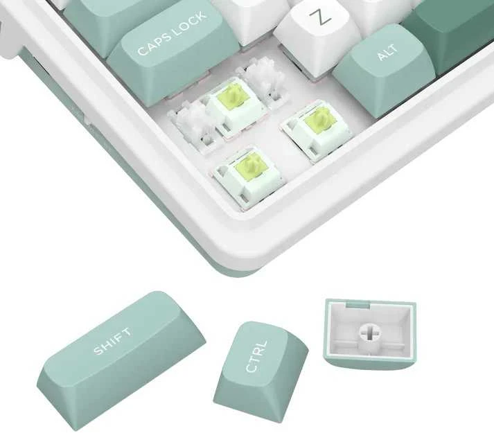 Klaviatūra žaidimams Redragon Galatin Pro K719WG-RGB-PRO Redragon Linear Mint Mambo Switch belaidė mechaninė su pašvietimu balta