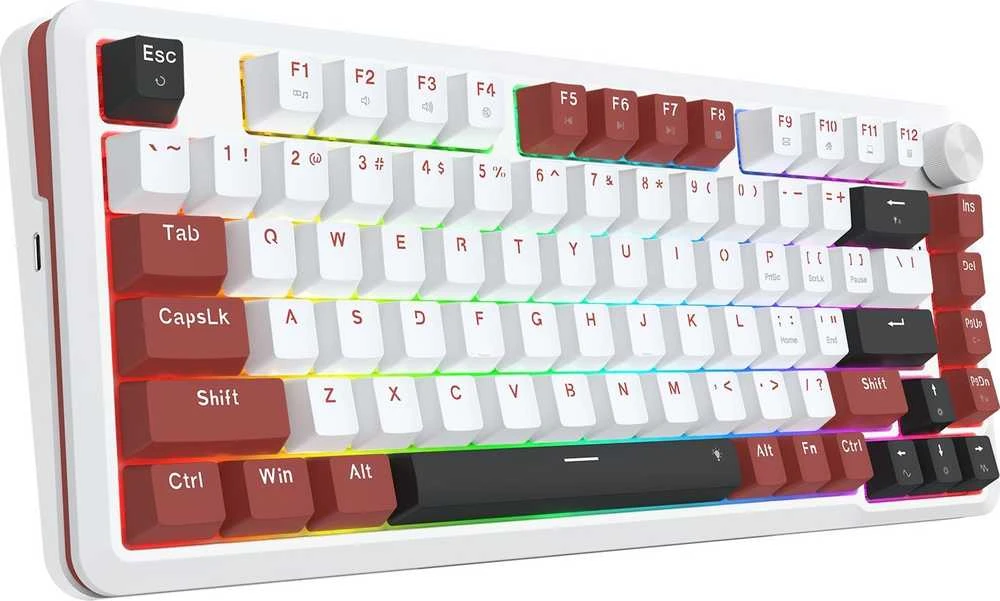 Klaviatūra žaidimams Redragon Stormhunter K721WRB-RGB su laidu magnetyczno-mechaninė su pašvietimu balta