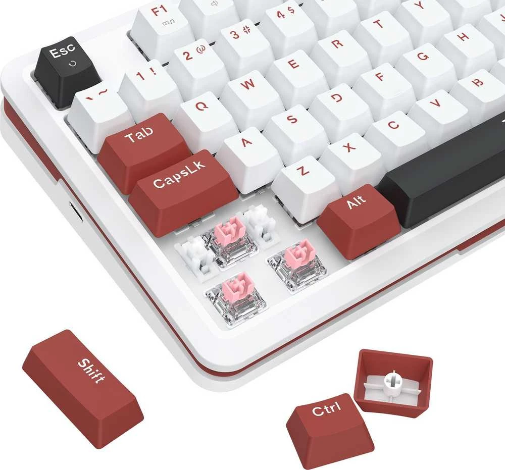 Klaviatūra žaidimams Redragon Stormhunter K721WRB-RGB su laidu magnetyczno-mechaninė su pašvietimu balta