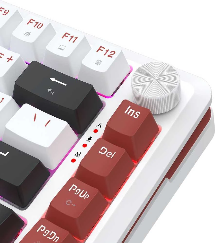Klaviatūra žaidimams Redragon Stormhunter K721WRB-RGB su laidu magnetyczno-mechaninė su pašvietimu balta