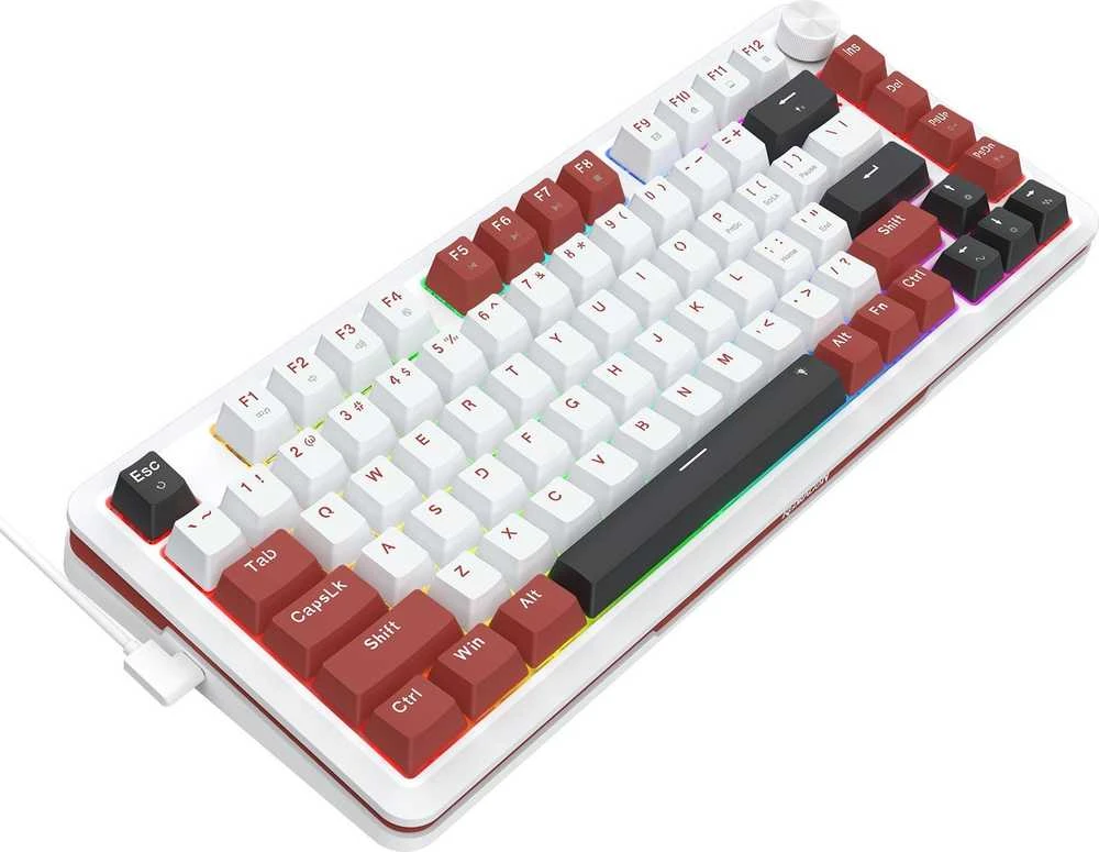 Klaviatūra žaidimams Redragon Stormhunter K721WRB-RGB su laidu magnetyczno-mechaninė su pašvietimu balta
