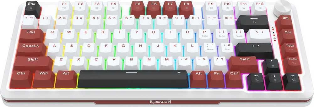 Klaviatūra žaidimams Redragon Stormhunter K721WRB-RGB su laidu magnetyczno-mechaninė su pašvietimu balta