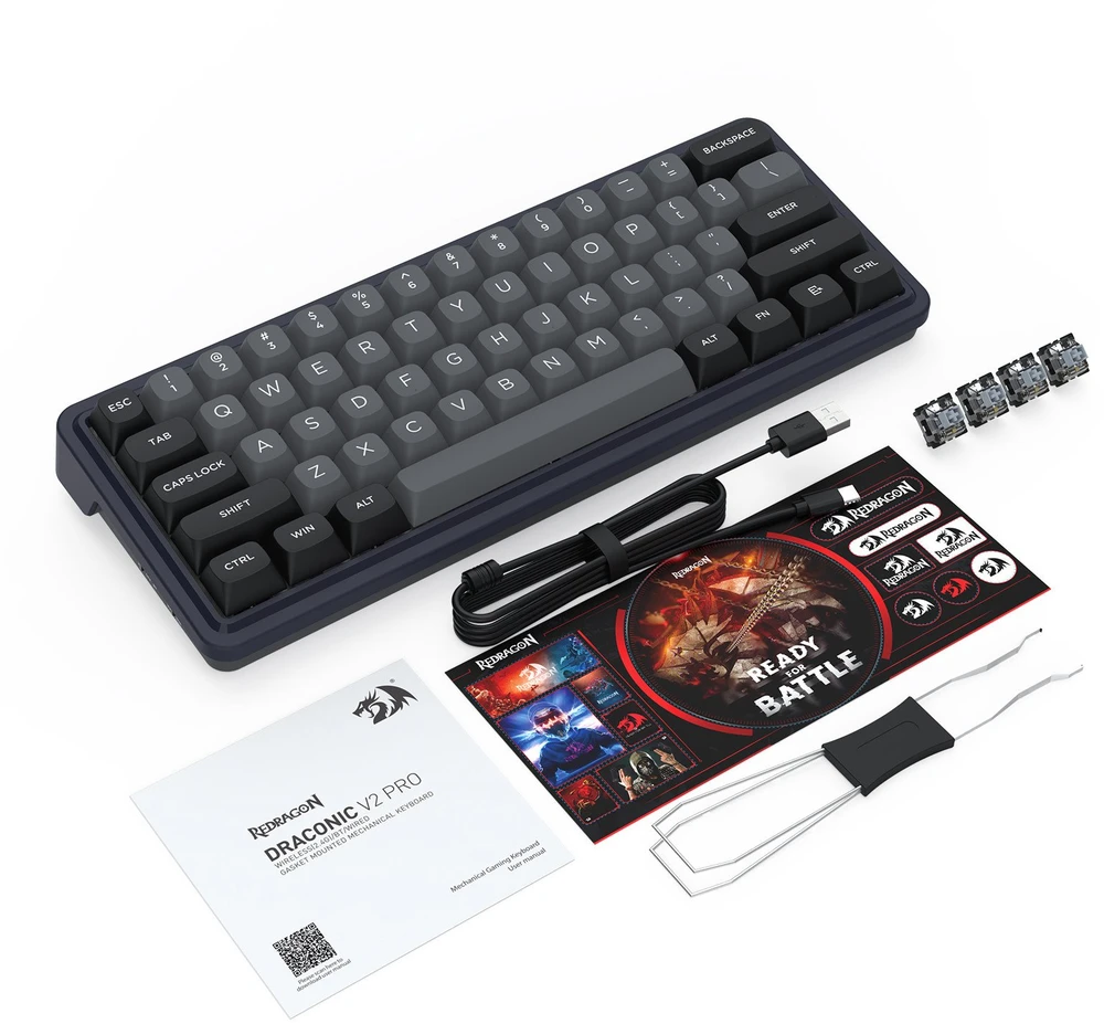 Klaviatūra žaidimams Redragon Draconic V2 K730 Redragon RPC belaidė mechaninė su pašvietimu juoda