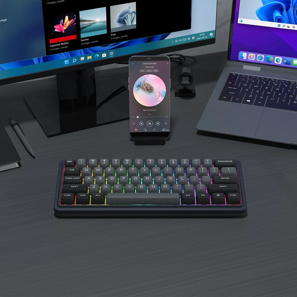 Klaviatūra žaidimams Redragon Draconic V2 K730 Redragon RPC belaidė mechaninė su pašvietimu juoda
