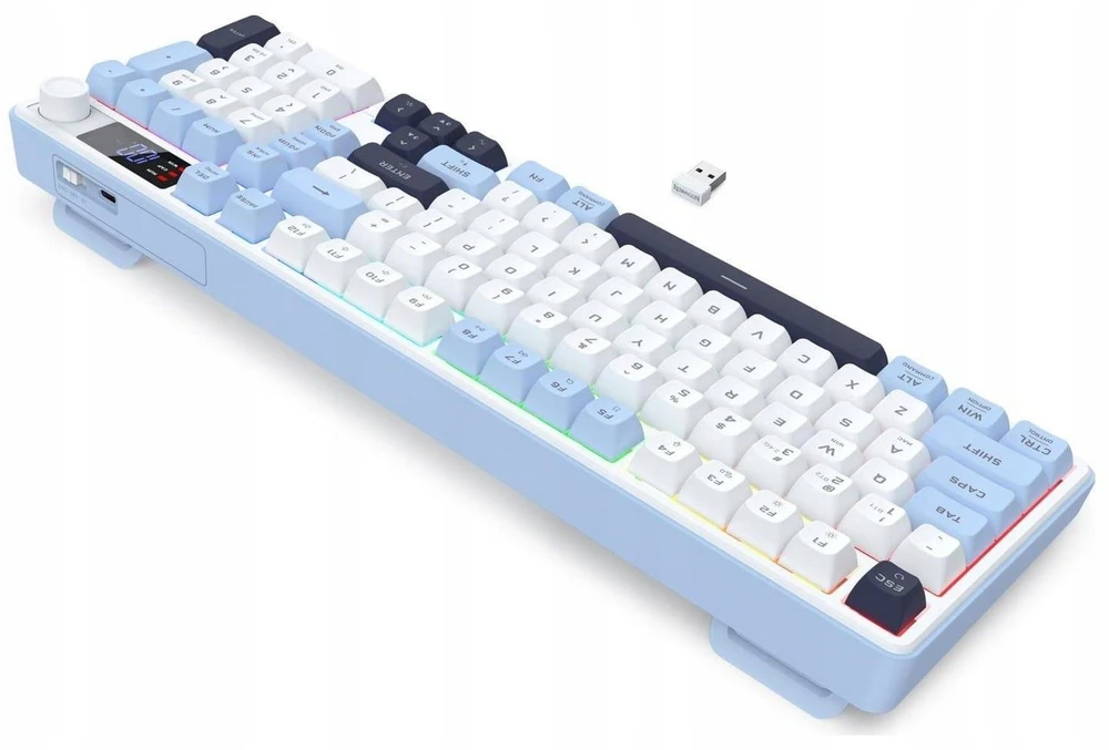Klaviatūra žaidimams Redragon Aria PRO belaidė membraninė su pašvietimu mėlyna
