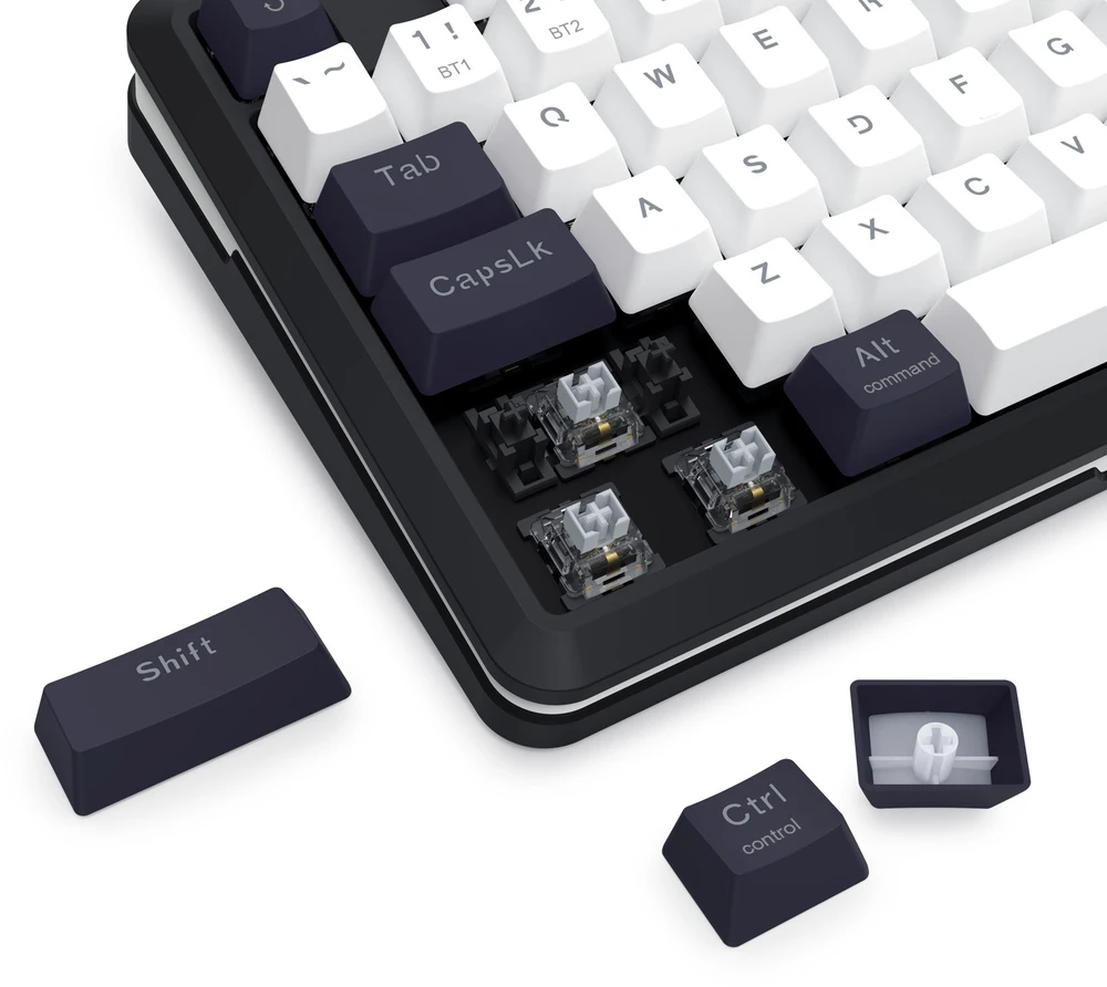 Klaviatūra žaidimams Redragon Wildslash LCD Pro K746WB-RGB-PRO Redragon RPC belaidė mechaninė su pašvietimu balta ir-juoda