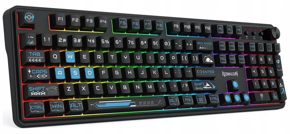 Klaviatūra žaidimams Redragon Volcano K526BB-WL belaidė membraninė su pašvietimu juoda