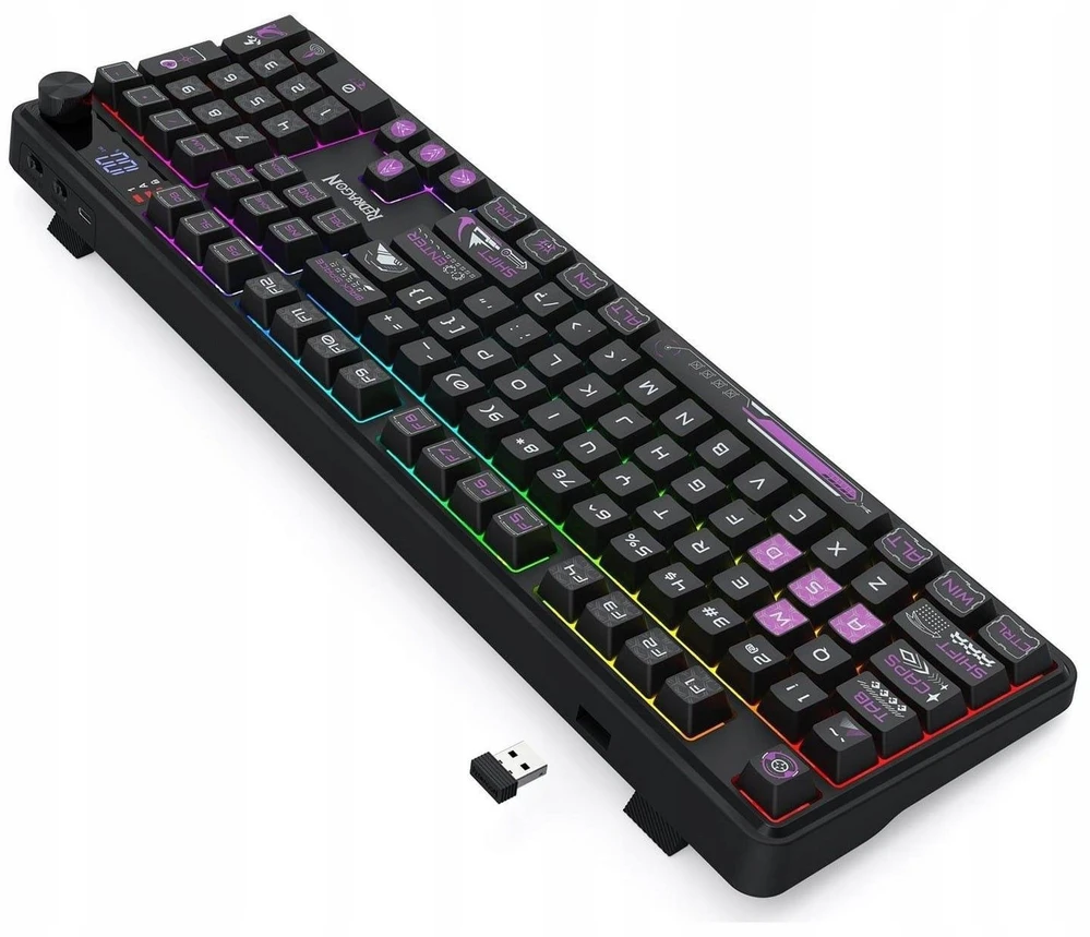 Klaviatūra žaidimams Redragon Volcano K526BP-PRO belaidė membraninė su pašvietimu juoda