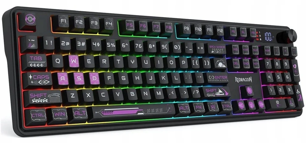 Klaviatūra žaidimams Redragon Volcano K526BP-PRO belaidė membraninė su pašvietimu juoda