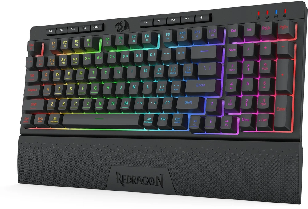 Klaviatūra žaidimams Redragon Shiva 98 Pro K515-Pro belaidė membraninė su pašvietimu juoda