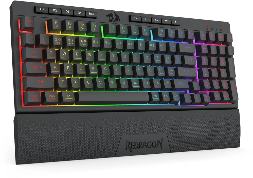Klaviatūra žaidimams Redragon Shiva 98 Pro K515-Pro belaidė membraninė su pašvietimu juoda