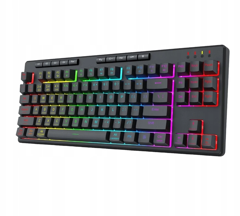 Klaviatūra žaidimams Redragon SHIVA PRO 87 K516RGB-PRO belaidė membraninė su pašvietimu juoda