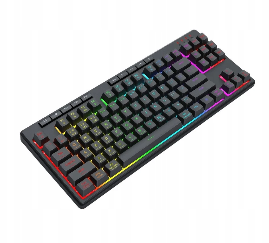 Klaviatūra žaidimams Redragon SHIVA PRO 87 K516RGB-PRO belaidė membraninė su pašvietimu juoda
