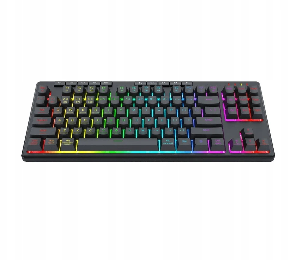 Klaviatūra žaidimams Redragon SHIVA PRO 87 K516RGB-PRO belaidė membraninė su pašvietimu juoda