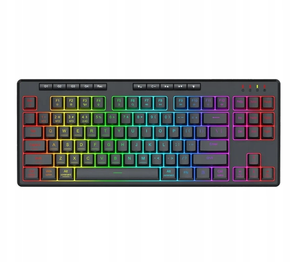 Klaviatūra žaidimams Redragon SHIVA PRO 87 K516RGB-PRO belaidė membraninė su pašvietimu juoda