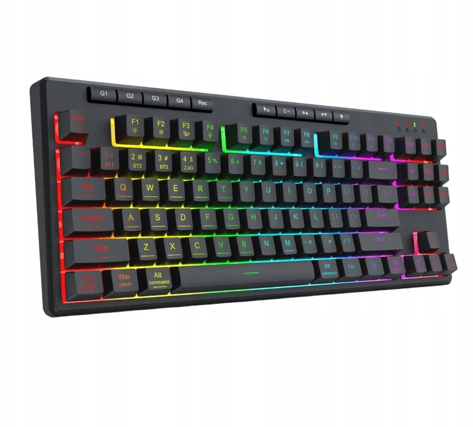 Klaviatūra žaidimams Redragon SHIVA PRO 87 K516RGB-PRO belaidė membraninė su pašvietimu juoda