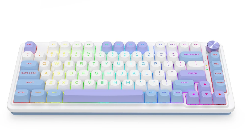 Klaviatūra žaidimams Redragon Ucal Max Manbo Linear Switch belaidė mechaninė su pašvietimu balta