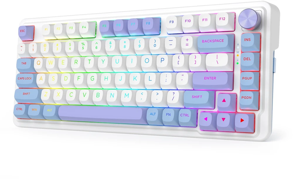 Klaviatūra žaidimams Redragon Ucal Max Manbo Linear Switch belaidė mechaninė su pašvietimu balta