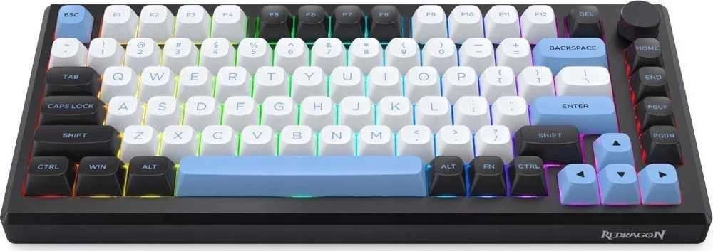 Klaviatūra žaidimams Redragon Uranus Pro 82 K732WLB-RGB-PRO Leopard L belaidė mechaninė su pašvietimu juoda